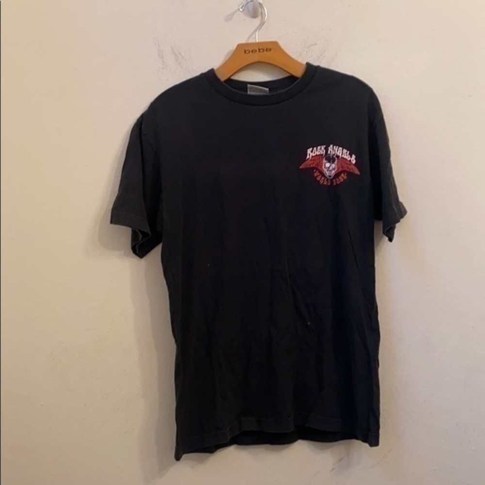 TLC medium black short sleeve shirt rock angels